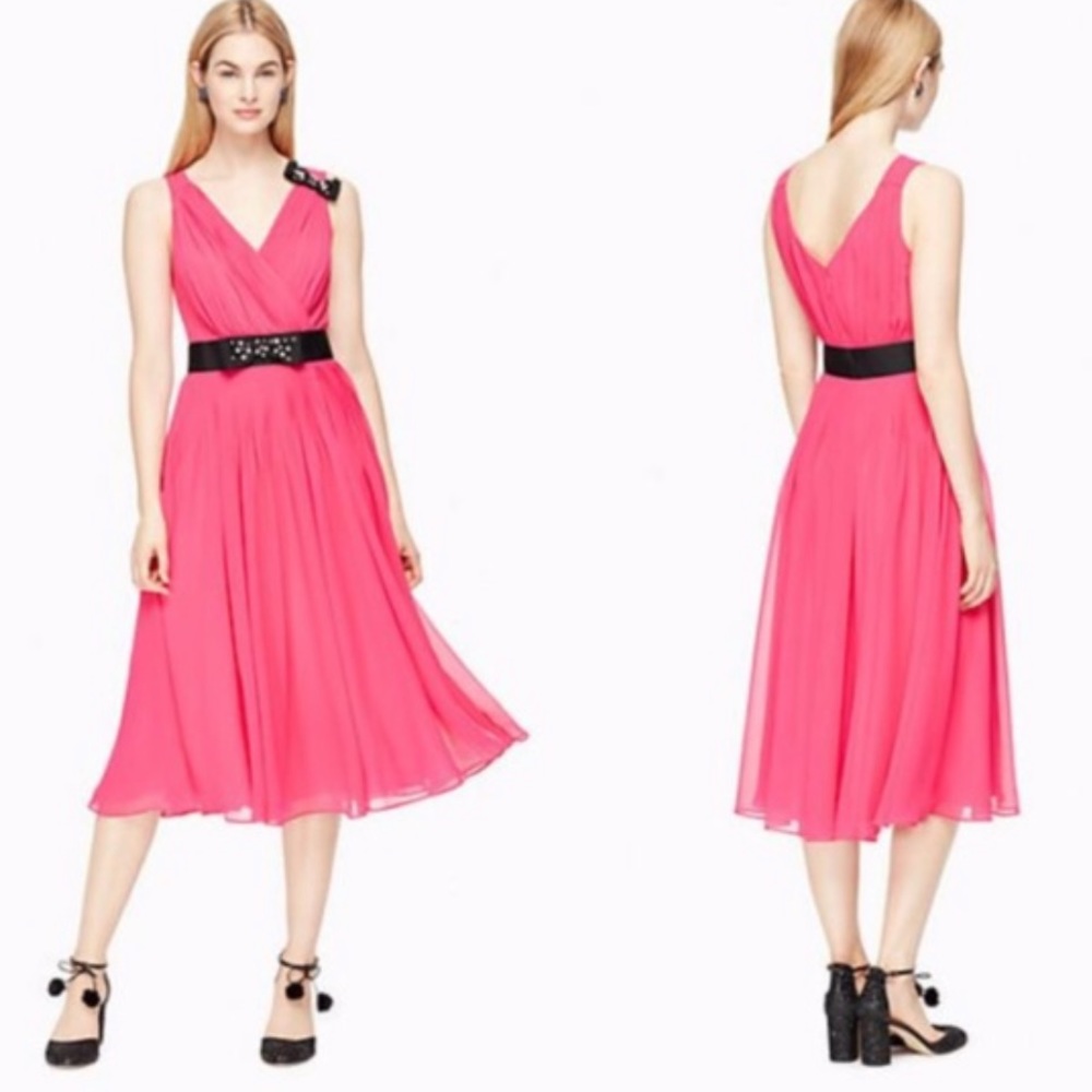 Kate Spade Pink Bow Sparkle dress sz 0